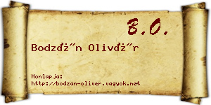 Bodzán Olivér névjegykártya